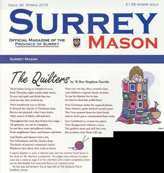 Stephen Davids poem the Quilters as published in Surrey Mason Magazine